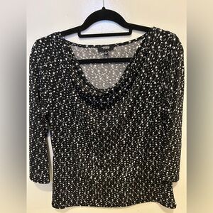 Patterned Black and White Women's Top